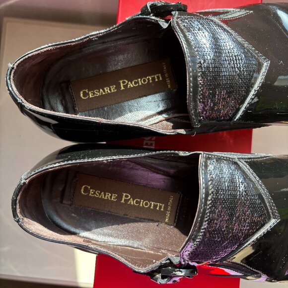 Cesare Paciotti Patent Leather Sequin Designer Luxury Dress Shoes Made in Italy main image 10
